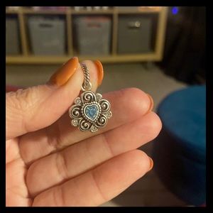 Blue Topaz Heart Charm Crafted with 925 Sterling Silver